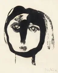 Ralph Hotere, Portrait, monoprint