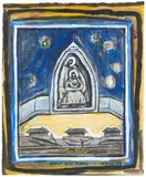 Nigel Brown, Rocket over Arama, ink and watercolour on paper