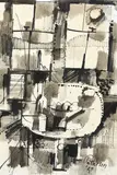 Keith Patterson, Abstract Scheme, ink and wash on paper
