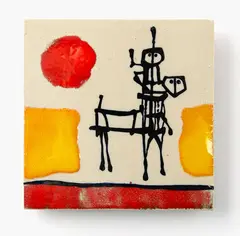 Ted Dutch, King Goes Driving, glazed ceramic tile