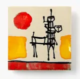 Ted Dutch, King Goes Driving, glazed ceramic tile