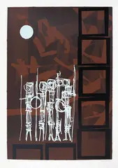 Ted Dutch, Moonlit Figures, silkscreen print, 19/20