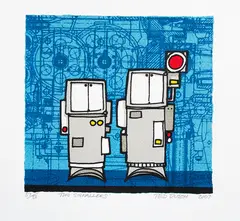 Ted Dutch, Two Signallers, silkscreen print, 37/50