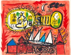 Awake Aotearoa, Fire Series by Pat Hanly, screenprint, 11/32, offered Sep 2019