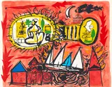 Pat Hanly, Awake Aotearoa, Fire Series, screenprint, 11/32