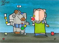 Untitled by Ted Dutch, ink and watercolour on paper, sold Sep 2019