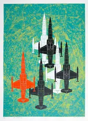 Jet Pattern II by Ted Dutch, silkscreen print, 14/36, sold Sep 2019