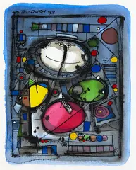 Untitled by Ted Dutch, ink and watercolour on paper, sold Sep 2019