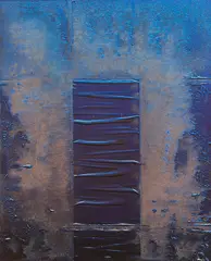 Burning Blue by Mervyn Williams, acrylic on canvas, offered Sep 2019