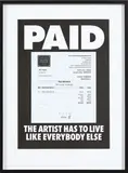 Billy Apple, PAID, silkscreen print with John Leech Framing Workshop invoice attached