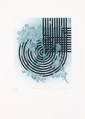 Julia Morison, Flotsam and Jetsam IV, hard ground, sugarlift and aquatint etching, 17/30