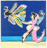 Pat Hanly, Paradise Bird Escapes Bather, screenprint, 17/50