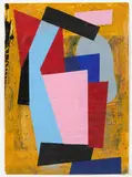 Untitled by Tony de Lautour, acrylic on printed paper, 2011, sold Sep 2019