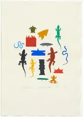 Salamander by Richard Killeen, acrylic on paper, sold Sep 2019