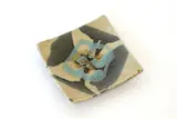 Doreen Blumhardt, Square platter, glazed stoneware, decorated with colourful abstract design