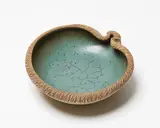 Len Castle, Pacific Series bowl, stoneware, the interior with crackled and mottled green-blue ash glaze