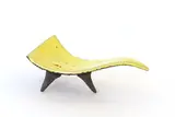 Rick Rudd, Raku fired tray, the top covered with a rich yellow glaze with some red spots