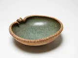 Large Pacific Series bowl by Len Castle, stoneware, the interior with mottled grey-green ash glaze, sold Sep 2019