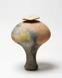 Joan Ruth Campbell, Large raku fired shaped vase, earthenware