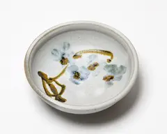 Milton Moon, Stoneware bowl, with blue iris decoration