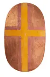 Max Gimblett, Cross, acrylic, water-gilded copper and shellac on shaped panel