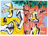 Pat Hanly, The Tour Division: End of the Golden Age, screenprint, 44/50, with applied acrylic