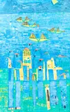 Yellow Ships by Friedensreich Hundertwasser, screenprint, sold Sep 2019