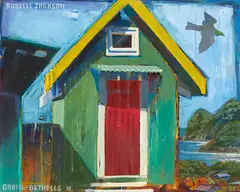 Russell Jackson, Cabin – Bethells, oil and enamel on board