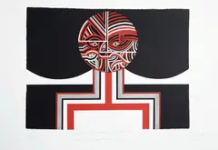 Paratene Matchitt, me pehea te hanga tangata ka ora (No 1), lithograph, 18/50