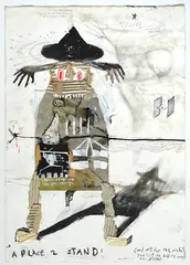 A Place to Stand by James Robinson, mixed media on paper, double-sided, sold Sep 2019