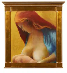 Liam Davidson, Madonna and Child, acrylic on hardboard panel