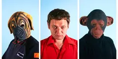 Ronnie van Hout, Self, Sculpt D. Dog, Monkey Madness, type C prints on archival museum rag paper, 4 /10 (triptych)