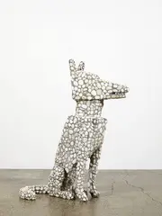 Barry Lett, Dog, pebbles, cement, wood and metal