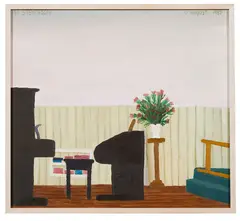 Michael Stevenson, Inside the Church, Inglewood, oil on canvasboard