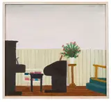 Michael Stevenson, Inside the Church, Inglewood, oil on canvasboard