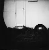 Peter Peryer, Caravan at Taupo, gelatin silver print