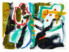 Untitled by Julian Dashper, oil, pastel and watercolour on recycled paper, sold Aug 2019