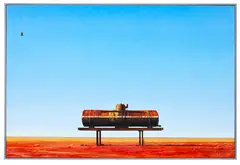 Graham Sydney, Wedgie at Oodnadatta, oil on linen canvas