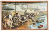 Edward Bullmore, Tortured Time, oil on board