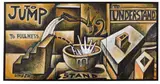Nigel Brown, Jump Triptych, oil on canvas, triptych
