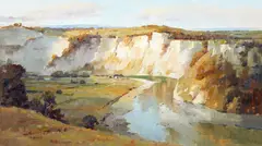 Ion Brown, Rangitikei River, oil on board