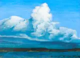 Liam Davidson, Thunderclouds over the Hunuas, oil on canvas