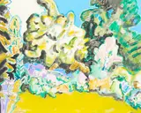Pat Hanly, Energy Garden, watercolour and crayon