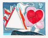 Pat Hanly, Hope Vessel and Heart, lithograph, 5/25