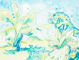Pat Hanly, Maungawhau from Garden, watercolour and graphite on paper