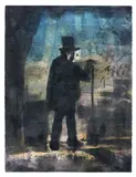 Jason Greig, Gravedigger II (working on the national grid), monoprint, 1/1