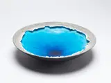 Crater Lake/Alkaline Pool Bowl by Len Castle, matt grey stained earthenware, sold Jun 2019