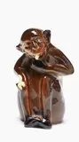 Crown Lynn, Monkey eating a banana, glazed ceramic