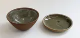 St Ives Pottery, A stoneware bowl and a dish, impressed marks