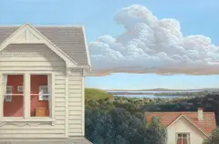 Peter Siddell, Untitled – View of Auckland, pastel on paper